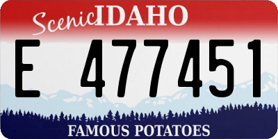 ID license plate E477451