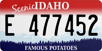 ID license plate E477452
