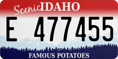 ID license plate E477455