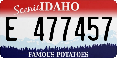 ID license plate E477457