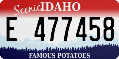 ID license plate E477458