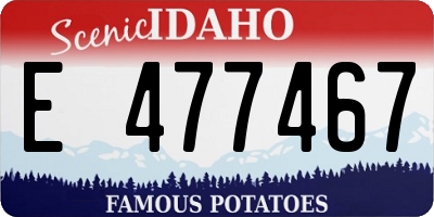 ID license plate E477467