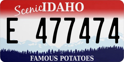 ID license plate E477474