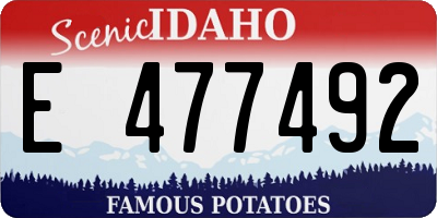 ID license plate E477492