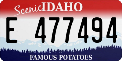 ID license plate E477494