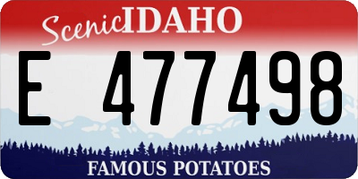 ID license plate E477498