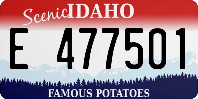 ID license plate E477501