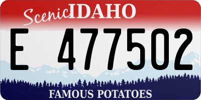 ID license plate E477502