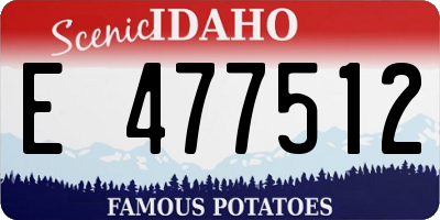 ID license plate E477512