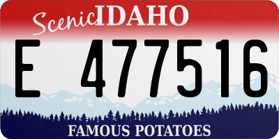 ID license plate E477516