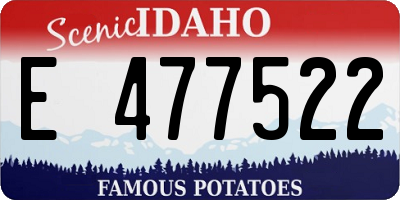 ID license plate E477522
