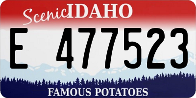 ID license plate E477523