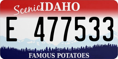 ID license plate E477533