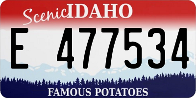 ID license plate E477534