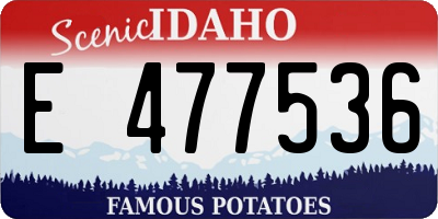 ID license plate E477536