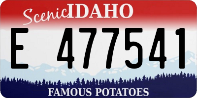 ID license plate E477541