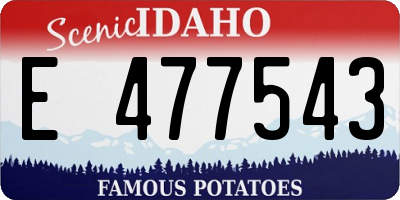 ID license plate E477543