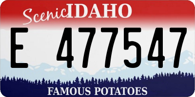 ID license plate E477547