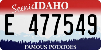 ID license plate E477549
