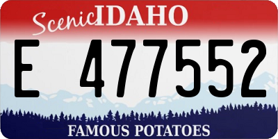ID license plate E477552