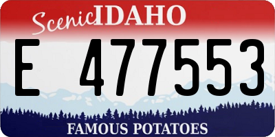 ID license plate E477553