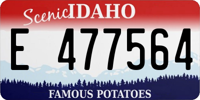 ID license plate E477564
