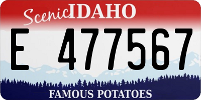 ID license plate E477567