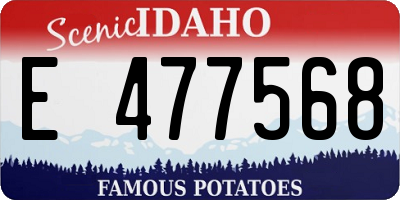 ID license plate E477568