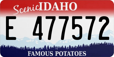 ID license plate E477572