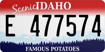 ID license plate E477574