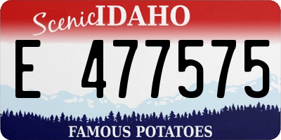 ID license plate E477575