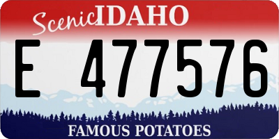 ID license plate E477576