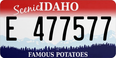 ID license plate E477577