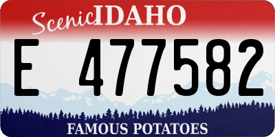 ID license plate E477582