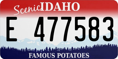 ID license plate E477583