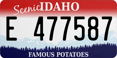 ID license plate E477587