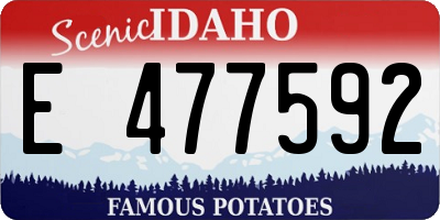 ID license plate E477592
