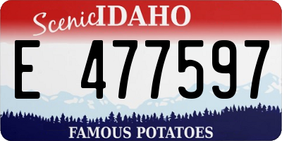 ID license plate E477597