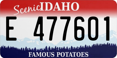 ID license plate E477601