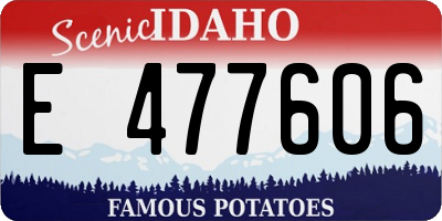 ID license plate E477606