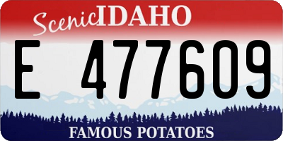 ID license plate E477609