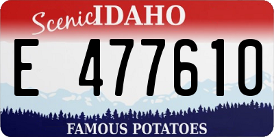 ID license plate E477610