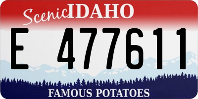 ID license plate E477611