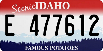 ID license plate E477612