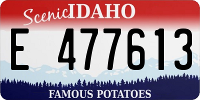 ID license plate E477613