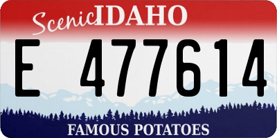 ID license plate E477614
