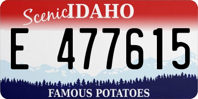 ID license plate E477615