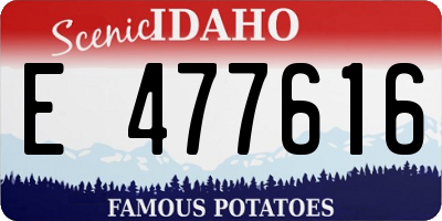 ID license plate E477616