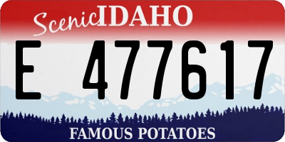 ID license plate E477617