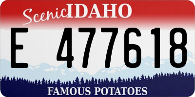 ID license plate E477618